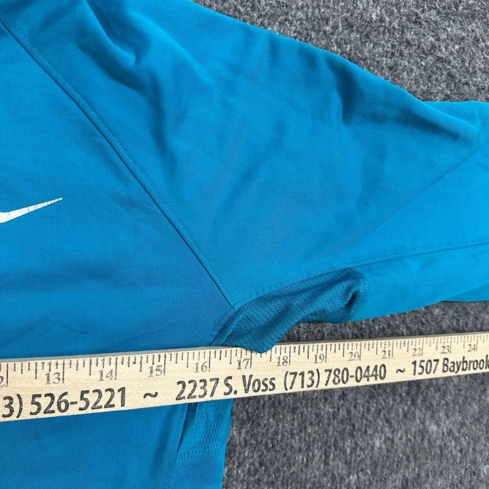 Nike Hoodie Womens Size S Teal Blue Dri-Fit Half Zip Running Athletic Thumbholes